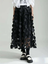 HEYFANCYSTYLE Women's Relaxed Black Circle Pull On Midi Skirt for Events